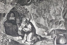 Load image into Gallery viewer, Maarten de Vos, after. 20. Or, religious hermit. Etching by Sadeler. Late XVI C.