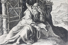 Load image into Gallery viewer, Maarten de Vos, after. 15. Spiridionis, religious hermit. Etching by Sadeler. Late XVI C.