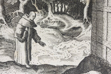 Load image into Gallery viewer, Maarten de Vos, after. 4. Abraham, religious hermit. Etching by Sadeler. Late XVI C.