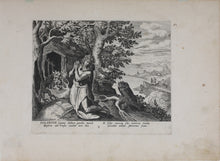 Load image into Gallery viewer, Maarten de Vos, after. 3. Hilarion, religious hermit. Etching by Sadeler. Late XVI C.