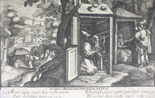 Load image into Gallery viewer, Maarten de Vos, after. Mary the Nephew of Abraham the Hermit. Engraving after Jan Sadeler I. 1580 -1700.
