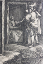 Load image into Gallery viewer, Maarten de Vos, after. Mary the Nephew of Abraham the Hermit. Engraving after Jan Sadeler I. 1580 -1700.