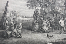 Load image into Gallery viewer, David Teniers II, after. Village Wedding. Engraving by Jacques Philippe Le Bas. c. 1750.