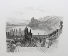 Load image into Gallery viewer, Joseph Mallord William Turner, after. A Farewell - Lake of Como II. Engraved by Robert William Wallis. 1830.