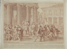 Load image into Gallery viewer, Charles Nicolas Cochin fils, after. Licurgue wounded in a sedition. Engraving by Gilles Demarteau 1769.