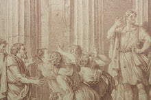 Load image into Gallery viewer, Charles Nicolas Cochin fils, after. Licurgue wounded in a sedition. Engraving by Gilles Demarteau 1769.