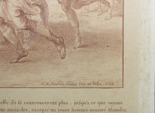 Load image into Gallery viewer, Charles Nicolas Cochin fils, after. Licurgue wounded in a sedition. Engraving by Gilles Demarteau 1769.