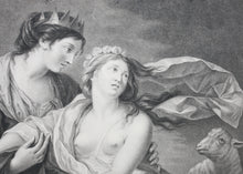 Load image into Gallery viewer, Louise Élisabeth Vigée-Le Brun, after. Innocence taking refuge in the arms of Justice. Engraving by Francesco Bartolozzi. 1783.