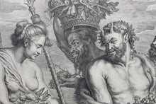 Load image into Gallery viewer, Peter Paul Rubens, after. Diana returning from the Chase. Engraving by Schelte Adamsz Bolswert. 1625-1659.