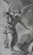 Load image into Gallery viewer, Nicolas Poussin, after. Jacques Stella, after. The dream of St Joseph. Engraving and etching by Francesco Polanzani. 1715-1756.