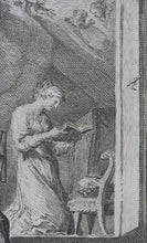 Load image into Gallery viewer, Nicolas Poussin, after. Jacques Stella, after. The dream of St Joseph. Engraving and etching by Francesco Polanzani. 1715-1756.