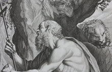 Load image into Gallery viewer, Agostino Carracci, after. Sanctus Hieronymus. Etching by Tommaso Piroli. 1750 -1824.