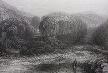 Load image into Gallery viewer, Joseph Mallord William Turner, after. Junction of the Greta and the Tees. Engraved by John Pye. 1834.