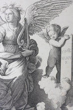Load image into Gallery viewer, Raphael, after. Marcantonio Raimondi, after. Poetry. Engraving by Ferdinand Ruscheweyh. 1829.