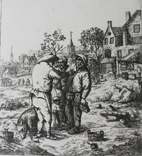 Load image into Gallery viewer, David Deuchar. Three men and a child standing. Etching. C. 1782-1803.