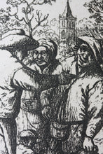 Load image into Gallery viewer, David Deuchar. Three men and a child standing. Etching. C. 1782-1803.