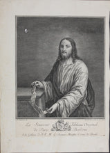 Load image into Gallery viewer, Paris Bordone, after. Matthias Oesterreich, after. Le Sauveur. Engraving by Philipp Andreas Kilian. Mid XVIII C.