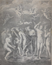 Load image into Gallery viewer, Perino del Vaga, after. The Three Goddesses Preparing for the Judgment of Paris. Engraving by Philippe Simonneau. 1729-1740.