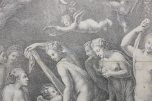 Load image into Gallery viewer, Perino del Vaga, after. The Three Goddesses Preparing for the Judgment of Paris. Engraving by Philippe Simonneau. 1729-1740.