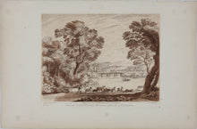 Load image into Gallery viewer, Claude Lorrain, after. Pastoral Landscape. Etching by Richard Earlom. 1776.