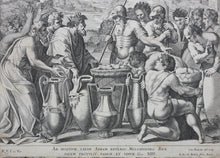 Load image into Gallery viewer, Raphael, after. Melchizedek offering bread and wine to Abraham. Engraving by Cesare Fantetti. 1675.