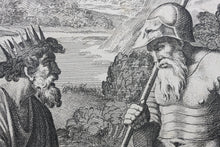 Load image into Gallery viewer, Raphael, after. Melchizedek offering bread and wine to Abraham. Engraving by Cesare Fantetti. 1675.