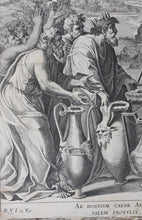 Load image into Gallery viewer, Raphael, after. Melchizedek offering bread and wine to Abraham. Engraving by Cesare Fantetti. 1675.