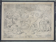 Load image into Gallery viewer, Raphael, after. The procession of Silenus. Engraving by Agostino Veneziano. 1515-1530.