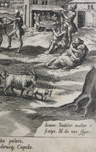 Load image into Gallery viewer, Maarten de Vos, after. Lamech and his family. Engraving by Jan Sadeler I. 1586.