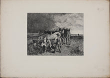 Load image into Gallery viewer, Constant Troyon, after. Oxen Ploughing. Engraving by Charles Courtry. 1860.