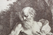 Load image into Gallery viewer, Guercino, after. Saint Gerome. Engraving by Francesco Bartolozzi. 1760 - 1770.