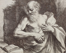 Load image into Gallery viewer, Guercino, after. Saint Gerome. Engraving by Francesco Bartolozzi. 1760 - 1770.