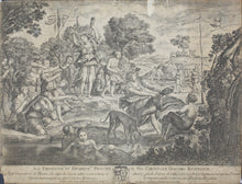 Load image into Gallery viewer, Domenichino, after. Diana and her Nymphs. Etching by Giovanni Francesco Venturini. XVII - XVIII C.