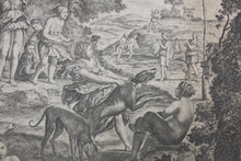 Load image into Gallery viewer, Domenichino, after. Diana and her Nymphs. Etching by Giovanni Francesco Venturini. XVII - XVIII C.
