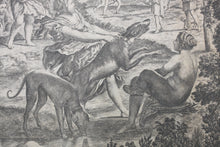 Load image into Gallery viewer, Domenichino, after. Diana and her Nymphs. Etching by Giovanni Francesco Venturini. XVII - XVIII C.