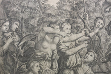 Load image into Gallery viewer, Domenichino, after. Diana and her Nymphs. Etching by Giovanni Francesco Venturini. XVII - XVIII C.
