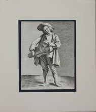 Load image into Gallery viewer, Edme Bouchardon, after. The Hurdy-gurdy Player. Etching by Anne Claude de Caylus. 1742.