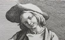 Load image into Gallery viewer, Edme Bouchardon, after. The Hurdy-gurdy Player. Etching by Anne Claude de Caylus. 1742.