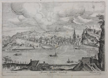 Load image into Gallery viewer, Hendrick van Cleve III, after. View of Liège.Engraving by Philips Galle. 1557-1612.