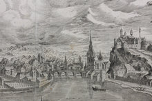 Load image into Gallery viewer, Hendrick van Cleve III, after. View of Liège.Engraving by Philips Galle. 1557-1612.