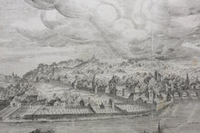 Load image into Gallery viewer, Hendrick van Cleve III, after. View of Liège.Engraving by Philips Galle. 1557-1612.