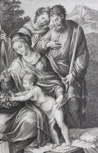 Load image into Gallery viewer, Bartolomeo Ramenghi, after. Francesco Rosaspina, after. Holy Family with Saints. Etching by Giuseppe Asioli. 1830.