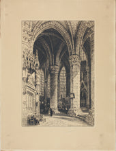 Load image into Gallery viewer, Charles Pinet. Interior of the Chartres Cathedral. Etching. 1920th.