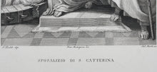 Load image into Gallery viewer, Pellegrino Tibaldi, after. Francesco Rosaspina, after. Marriage of S. Catterina. Etching by Antonio Marchi. 1830.