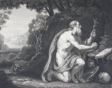 Load image into Gallery viewer, Domenichino, after. Saint Jerome. Engraving by Jean Marie Leroux. 1839-1847.