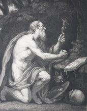 Load image into Gallery viewer, Domenichino, after. Saint Jerome. Engraving by Jean Marie Leroux. 1839-1847.