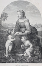 Load image into Gallery viewer, Raphael, after. La Belle Jardinière. Engraving. 1803.