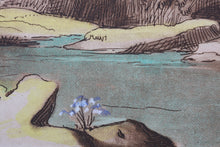 Load image into Gallery viewer, Claude Lorrain, after. A View of a mountainous and rocky Country. Etching by Richard Earlom. Hand-colored. 1775.