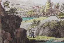 Load image into Gallery viewer, Claude Lorrain, after. A View of a mountainous and rocky Country. Etching by Richard Earlom. Hand-colored. 1775.