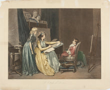Load image into Gallery viewer, Louis Léopold Boilly, after. The Drawing Lesson. Engraving by J.-Frédéric Cazenave. c. 1796.